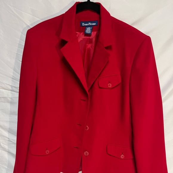 Evan Picone Vibrant Red Women's Blazer - Picture 2 of 4
